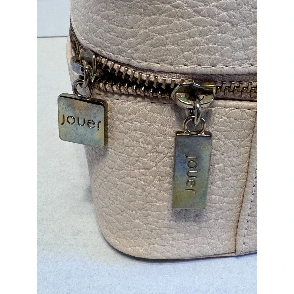 Jouer Cosmetics Deluxe Leather train Case makeup travel bag Pink NEW